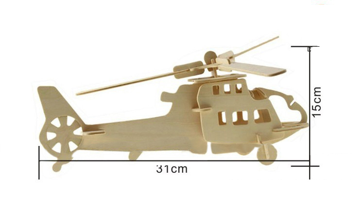 DIY toy-3D puzzle-Wooden Helicopter fighter