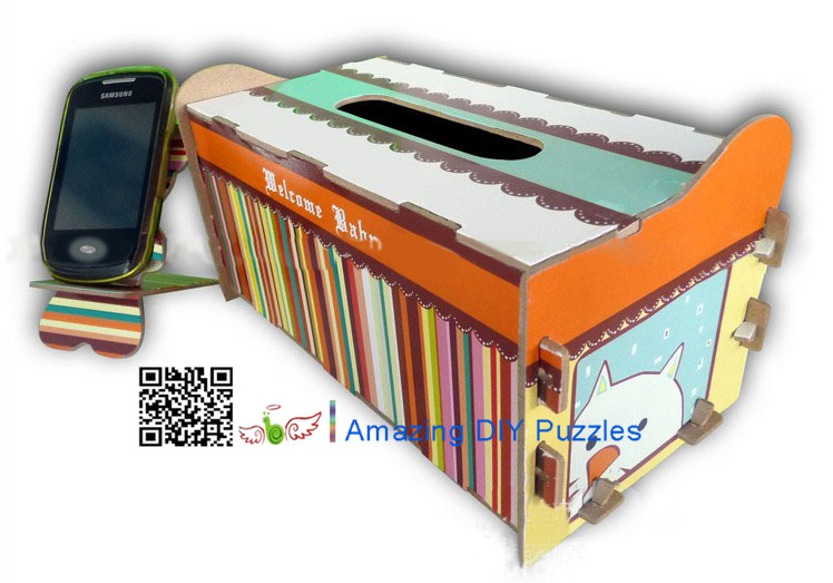 DIY toy-3D puzzle-Wooden paper towel