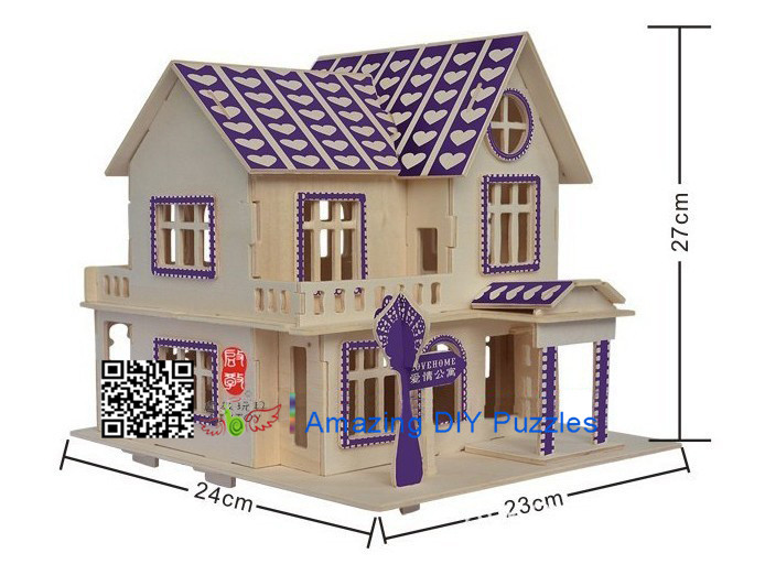 DIY toy-3D puzzle-Wooden Love apartment