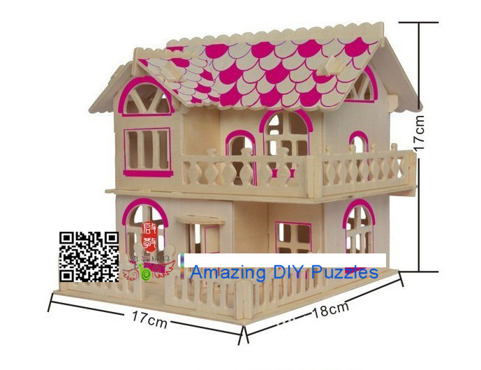 DIY toy-3D puzzle-Wooden Roman time cabin