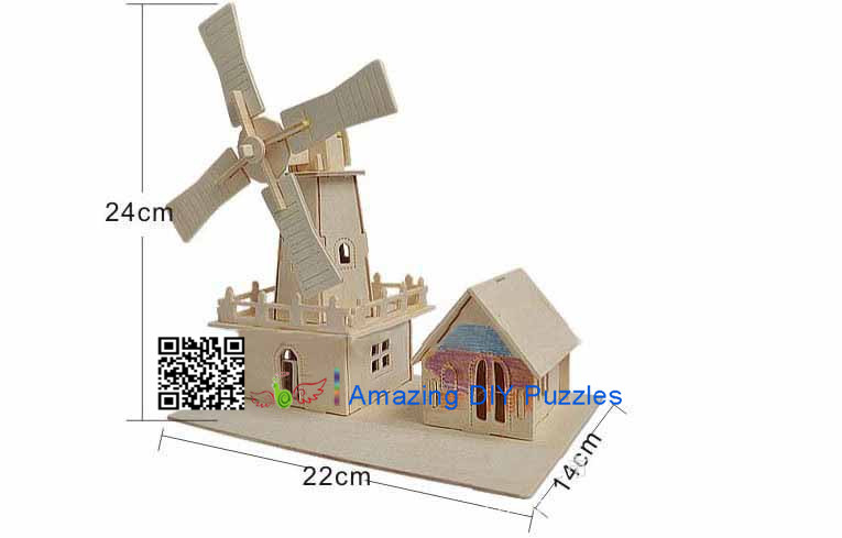 DIY toy-3D puzzle-Wooden Dutch windmill