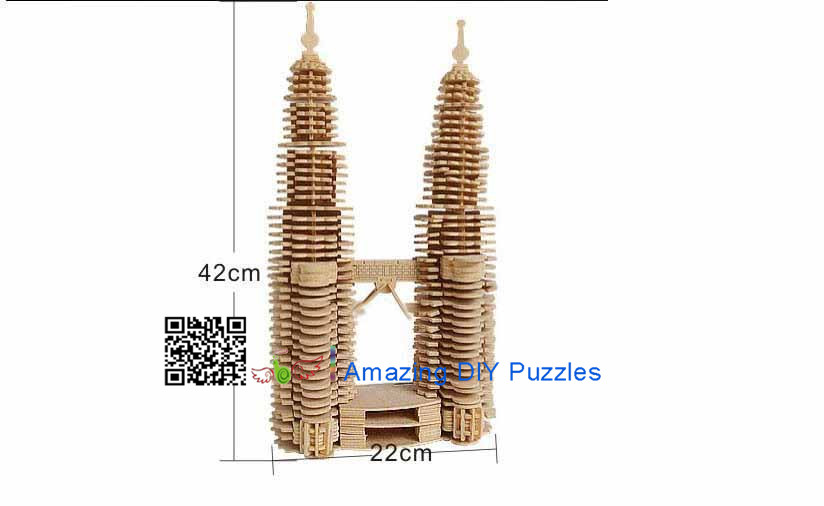 DIY toy-3D puzzle-Wooden Petronas Twin Towers