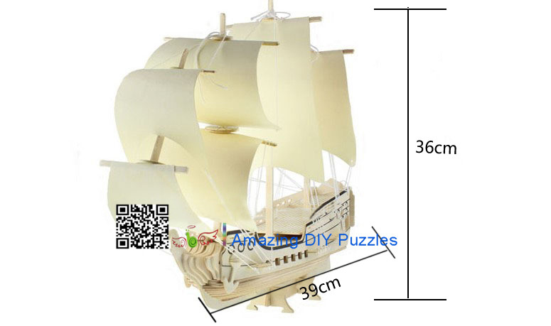 DIY toy-3D puzzle-Wooden Gotheborg model