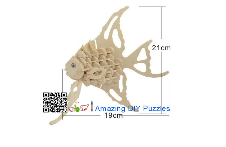 DIY toy-3D puzzle-Wooden Angel fish