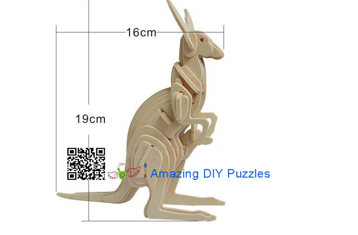 DIY toy-3D puzzle-Wooden Kangaroo