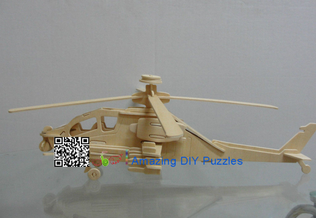 DIY toy-3D puzzle-Wooden Apache helicopter