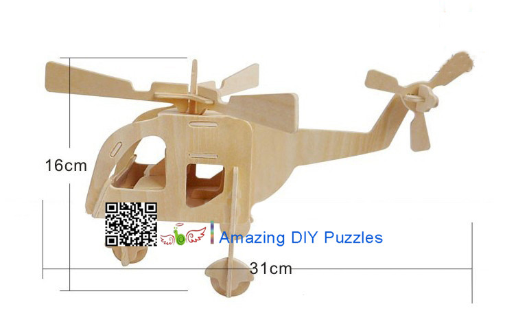 DIY toy-3D puzzle-Wooden Helicopter