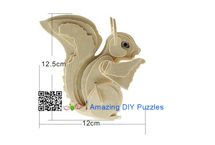 DIY toy-3D puzzle-Wooden Squirrel