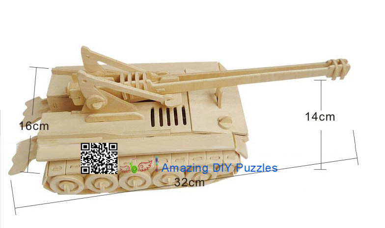 DIY toy-3D puzzle-Wooden Selfpropelled artillery