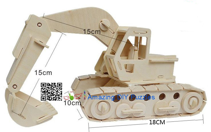 DIY toy-3D puzzle-Wooden Excvavtor
