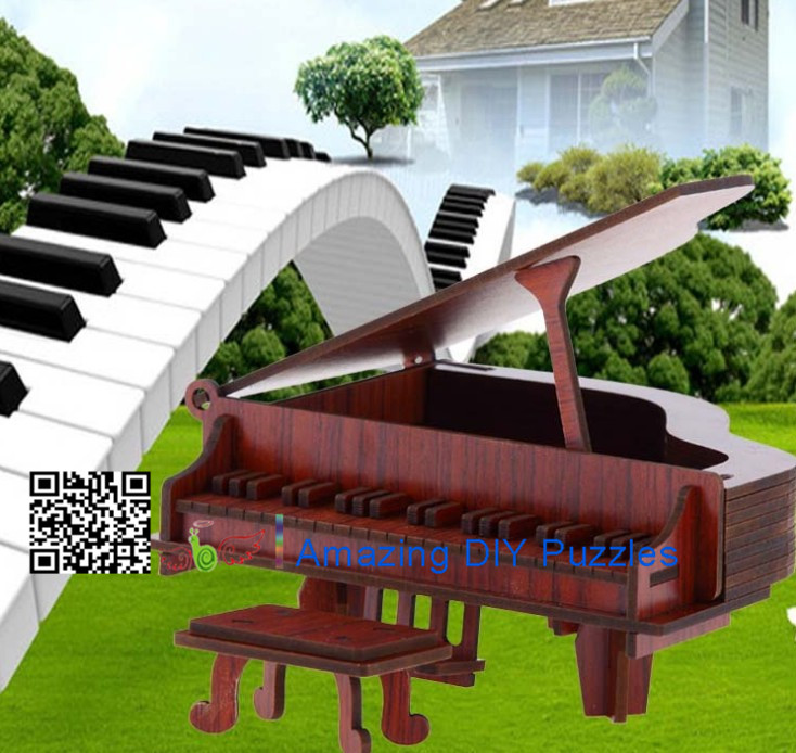 DIY toy-3D puzzle-Rosewood piano