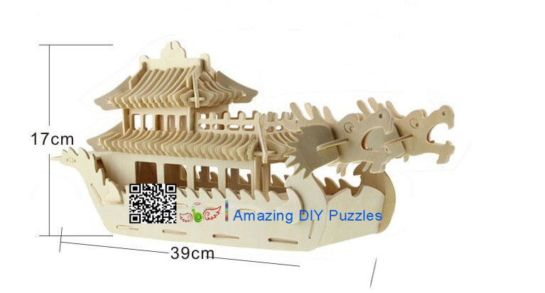 DIY toy-3D puzzle-Wooden Dragon boat
