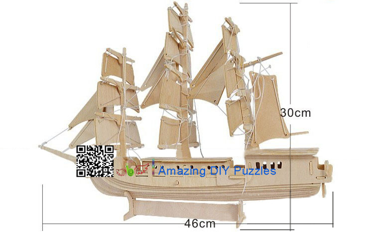 DIY toy-3D puzzle-Wooden Atlantic sailing 
