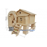 DIY toy-3D puzzle-Wooden Water mill cabin