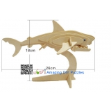 DIY toy-3D puzzle-Wooden White Shark 