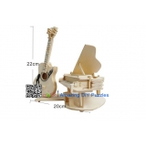 DIY toy-3D puzzle-Wooden Piano and guitar